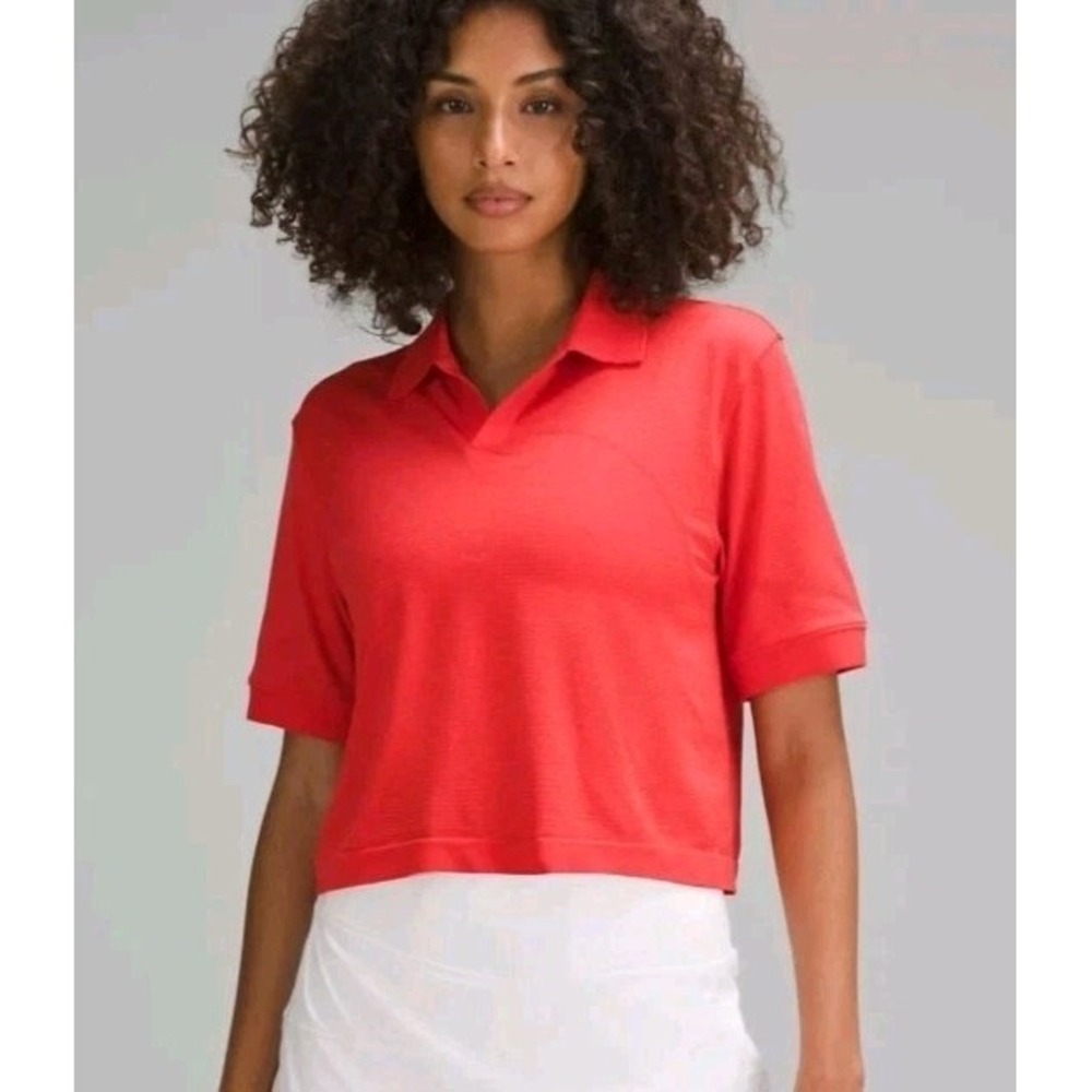 Lululemon Top 10 Swiftly Tech Polo Cropped Boxy Relaxed Fit Athleisure Tennis